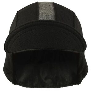 Walz Black/Grey Stripe Wool Flannel Ear Flap Cap